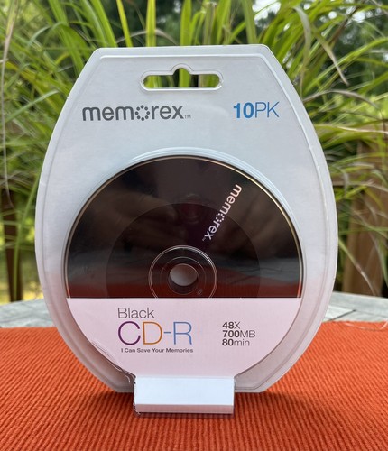 Memorex RECORDABLE CD-R BLACK 48X 700MB 80 MINUTES 10PACK NEW IN PACKAGE