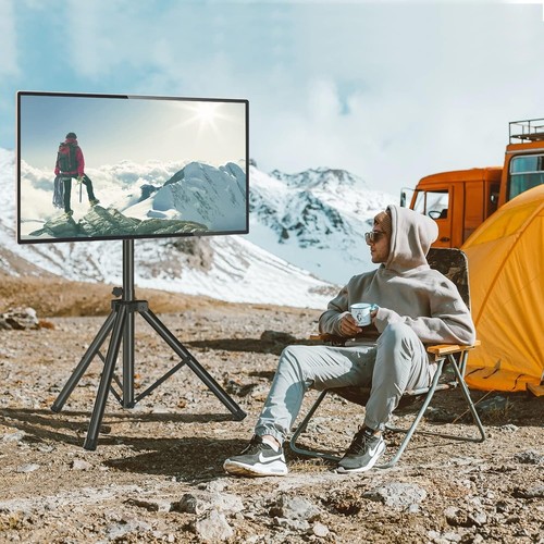 Tripod TV Stand for 23-75 inch Flat Screen/Curved TVs up to 100 lbs, Outdoor TV - Picture 7 of 8