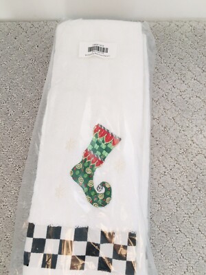 BRAND NEW Mackenzie Childs Elf Stocking Hand Towel Set of 2