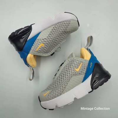 NEW Nike Air Max 270 Toddler Kids Sz 4C Grey Navy Slip On Athletic Sneaker Shoes | eBay