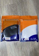 NanoSocks 3D Nano-Weave Compression Socks Black White Unisex Adult 2 Pack New