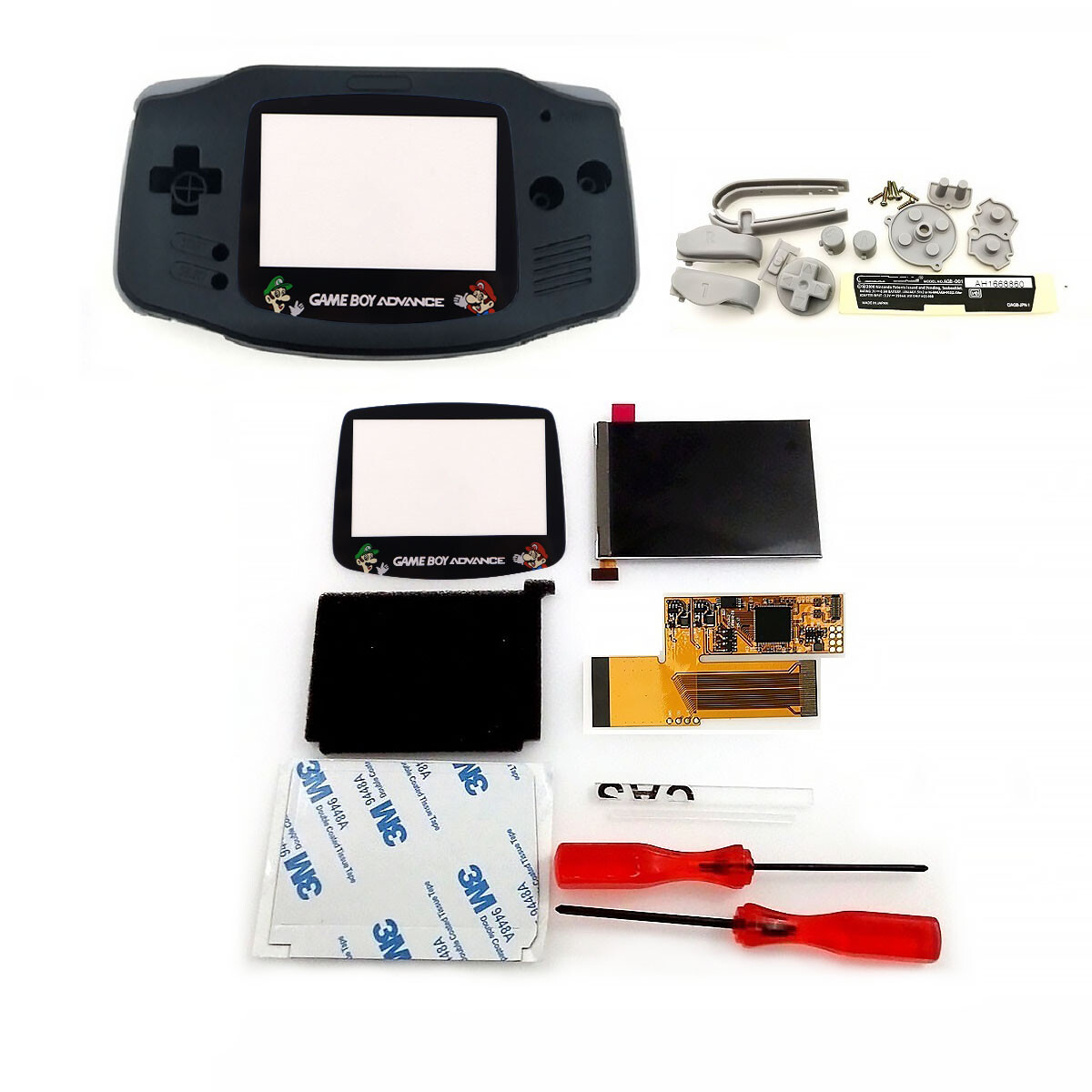 Coque de protection complète pour GBA SP Gameboy Advance SP avec lentille, nouvelle coque verte Rayquaza
