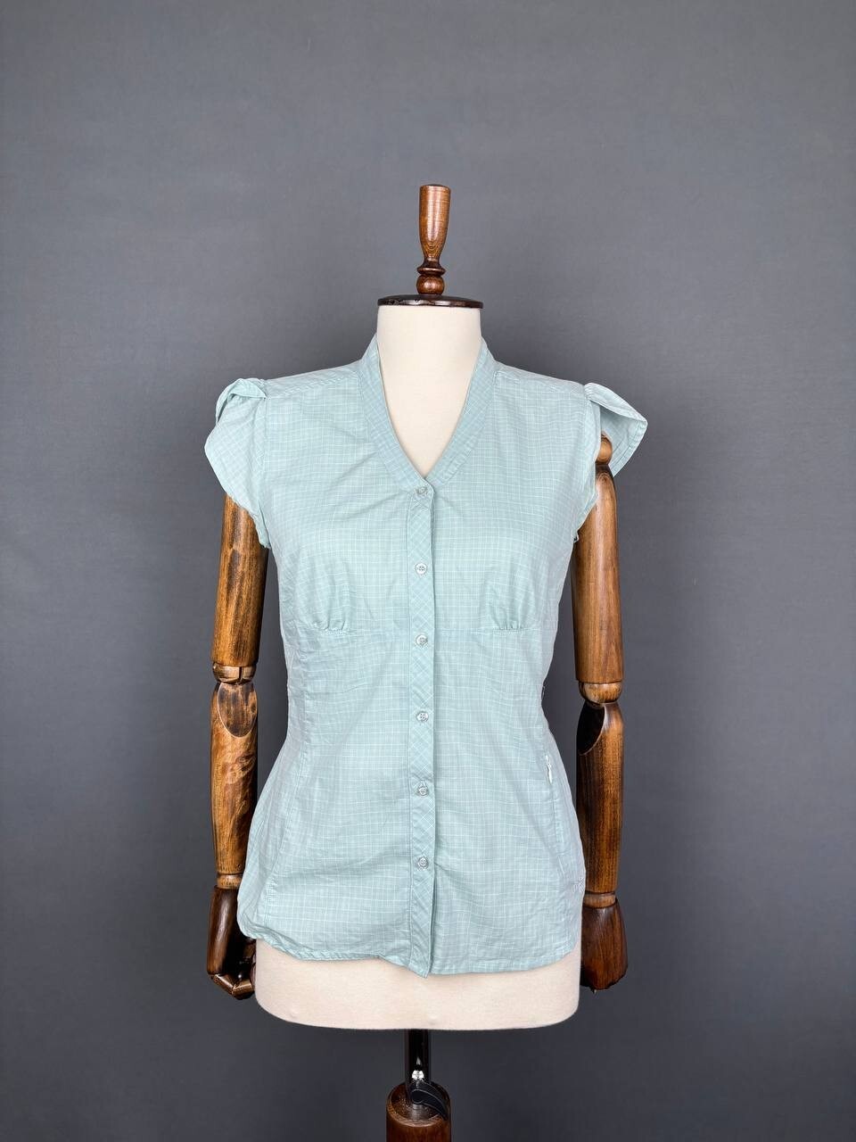 Camicia donna Arc'teryx Destina taglia M blu cotone manica corta con bottoni