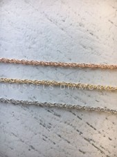Real Solid 14K Gold Chain Necklace 0.8mm 16" 18" 20" Yellow White Rose Gold Rope