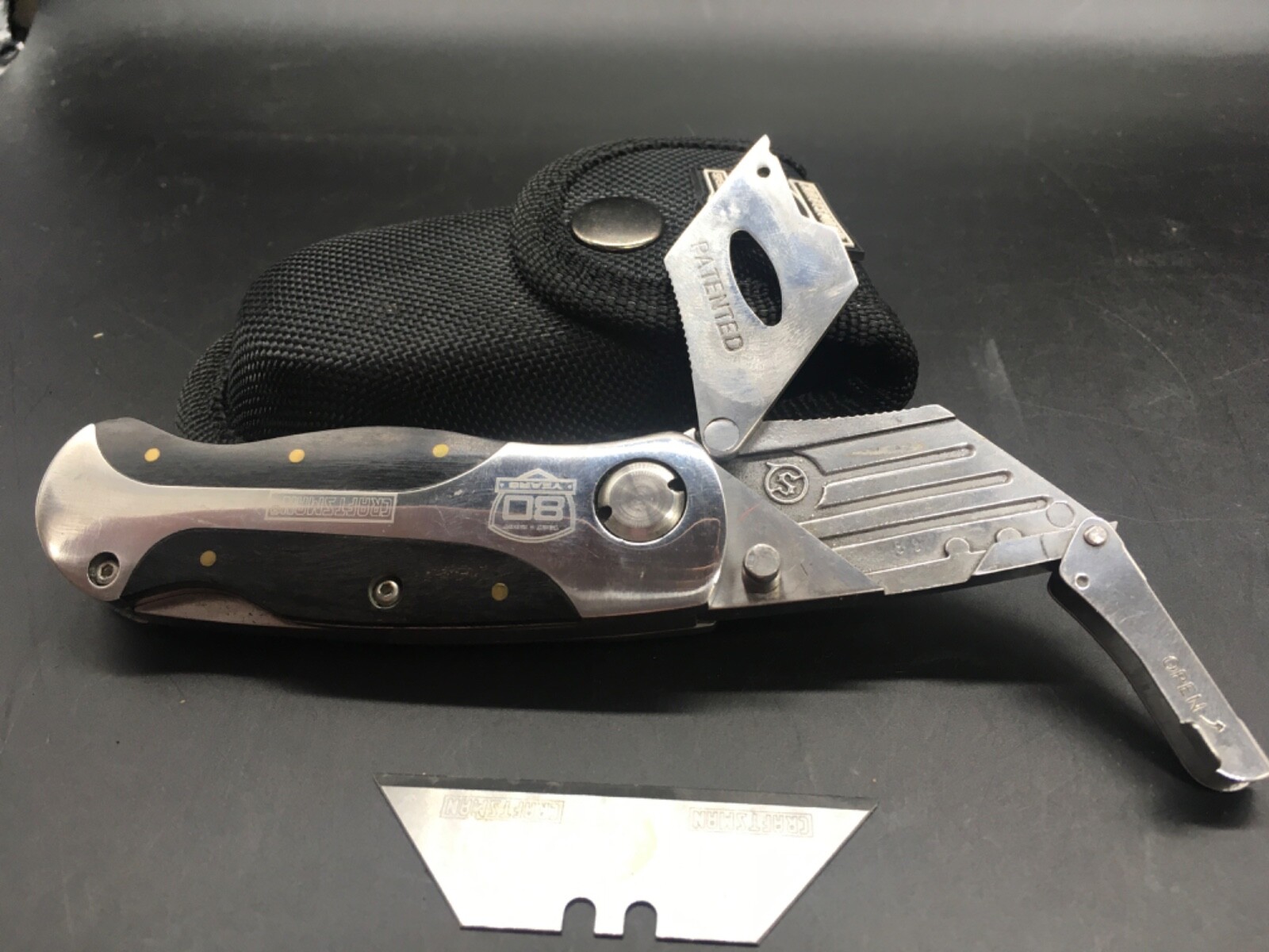 Craftsman folding razor knife & belt case Special Edition 80 YEARS 1927