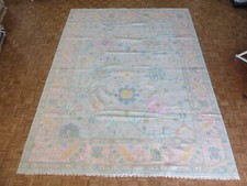 11'10 x 15'5 Hand Knotted Sky Blue Modern Oushak Oriental Rug G14719