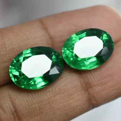 Natural Colombian Emerald Pair 20.65 Ct Loose Gemstone EGL  CERTIFIED Oval Cut