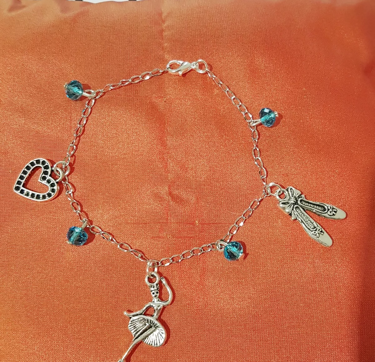 Bracciale ballerina scarpette danza acciaio inox cuore bambini passione dance