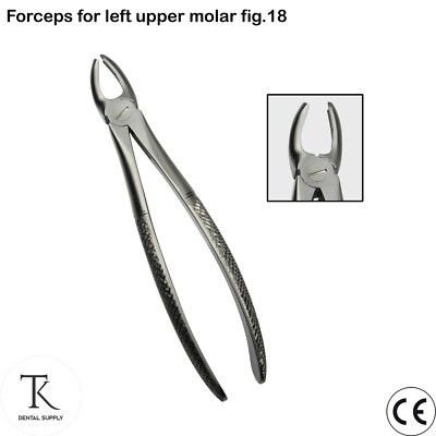 Zahnchirurgische Zahnextraktion linker oberer Backenzange Abb.18 Oralchirurgie CE