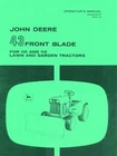 John Deere 43 Front Blade 110 112  Operators Manual JD