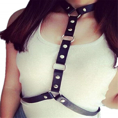 Punk Leather Body Chain Adjustable Waist Belt Backstraps  display picture 3