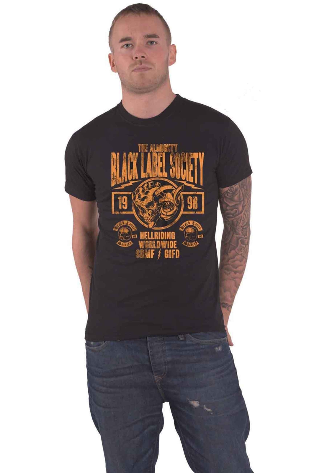 Black Label Society Official Men's Hell Riding Band Logo T-Shirt