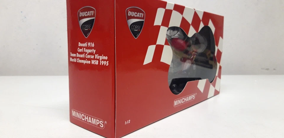 1/12 DUCATI 916  WSB 1995 World Champion - C. Fogarty - MINICHAMPS - Immagine 4 di 4