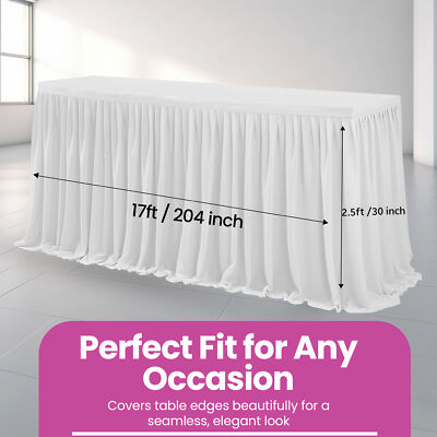 Rechteckig weiß Tisch Rock Abdeckung für Hochzeiten Babyparty Party Deko