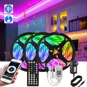 100Ft 50Ft 5M10m LED Strip Lights 5050 Music Sync Bluetooth Remote Bar Light Kit