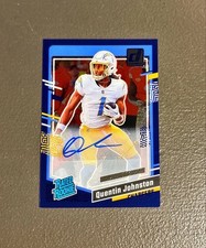 2023 Panini Clearly Donruss Blue Autograph #78 Quentin Johnston /99 Chargers RC