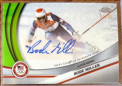 BODE MILLER, 2026 Topps Chrome US Winter Olympics, Green Auto #83/99    