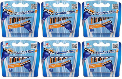 Dorco Comfort Thin II Razor Cartridges 6 Pack 5ct Refill Bundle