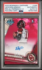 2023 Bowman University Chrome Sapphire Jackson Arnold Padparadscha Auto 1/1 PSA