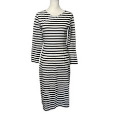 J.Crew Striped Long Sleeve Dress Navy White Breton Stripe Casual Classic Size 6