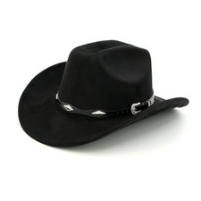 Cowboy Hats Western Cowboy Hat for Men Women Large Brim Fedora One Size Black