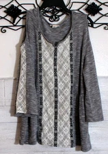 Style & Co Women's Top Size XL Long Sleeve Multicolored Round Neck