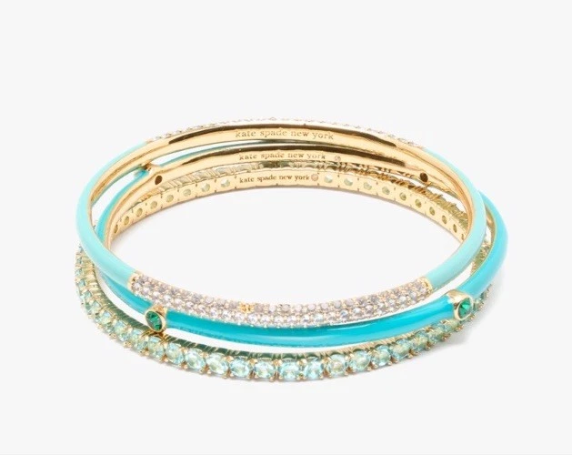 Conjunto de Pulseira Kate Spade New York Hint of Shimmer Verde Multi Ouro Novo com etiquetas - Imagem 2 de 2