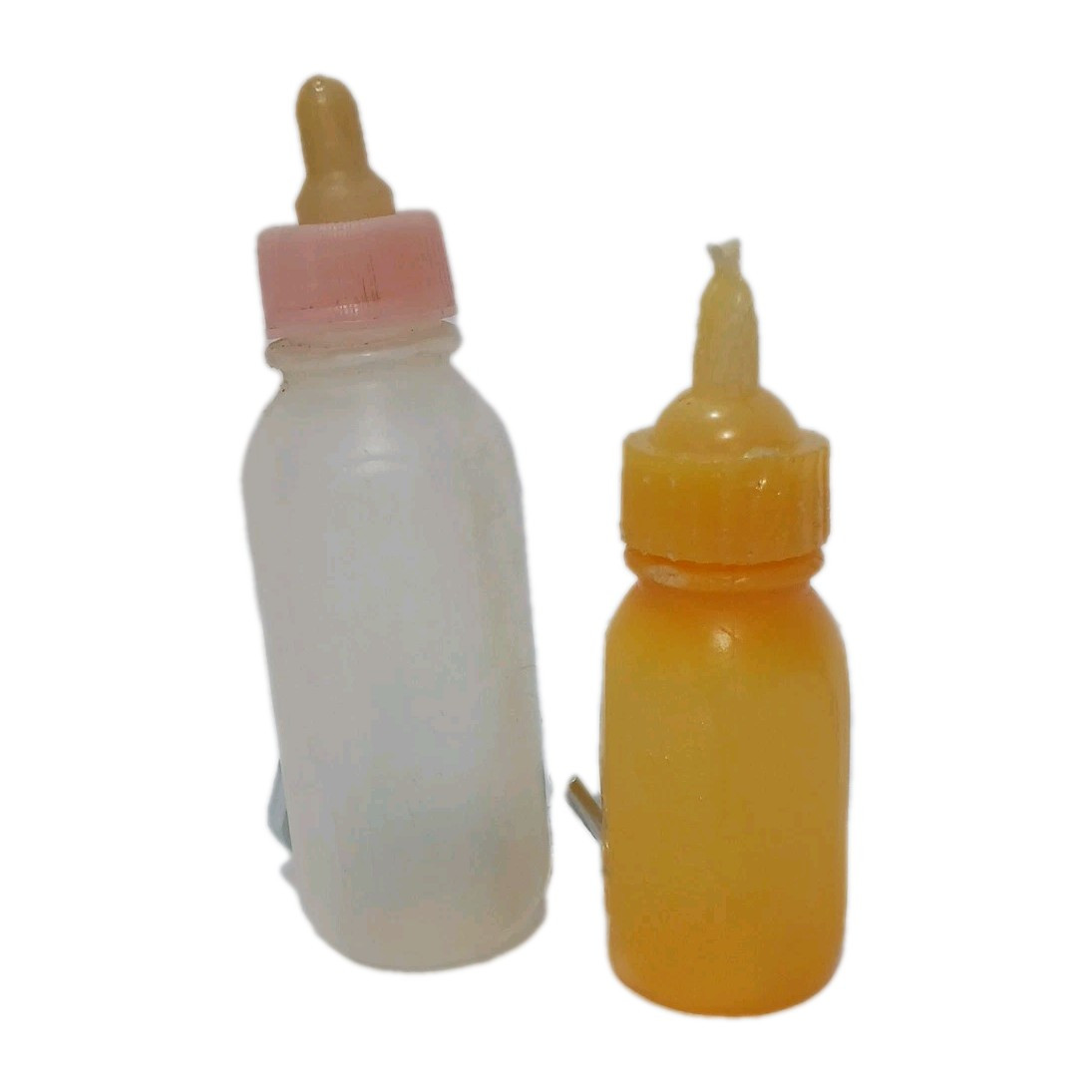 Vintage Toy Baby Bottles 4 Inches & 3¼ Inches Tall