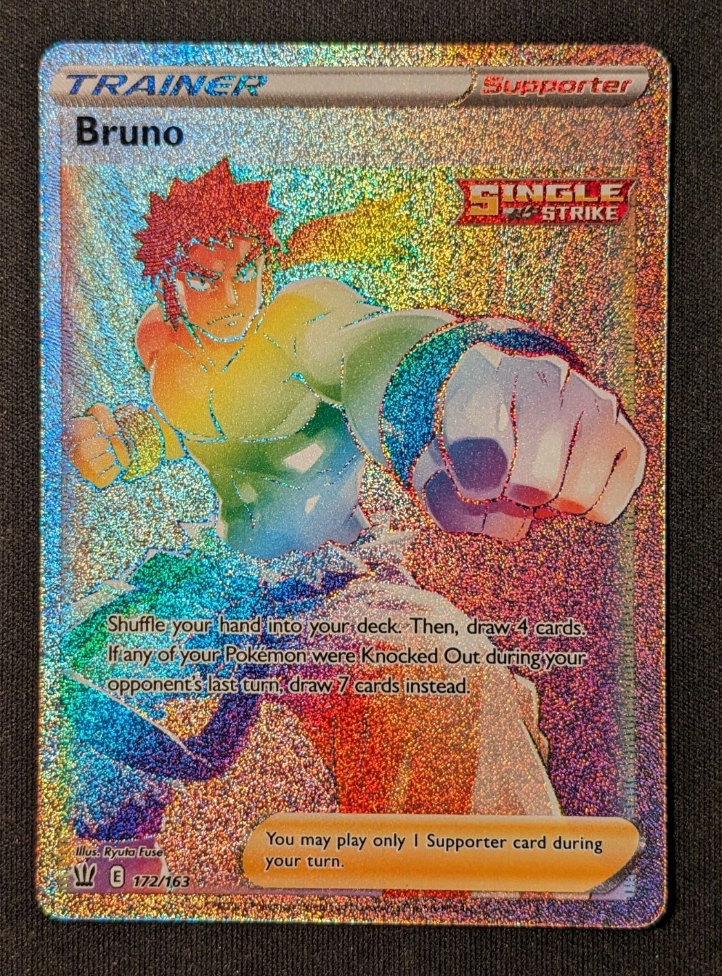 Bruno 172/163 Full Art Rainbow Secret Rare Pokemon TCG SWSH Battle Styles NM