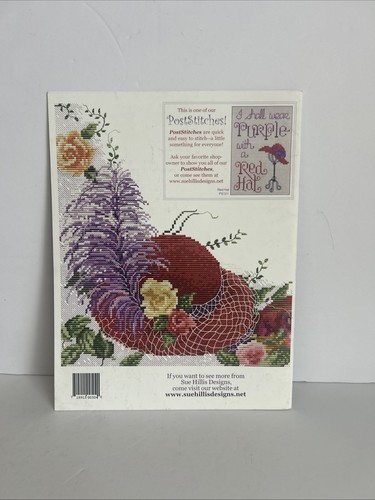 Sue Hillis Designs I Shall Wear Purple Counted Cross Stitch Pattern Red Hat - Picture 2 of 2