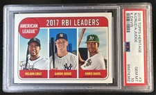 2018 Topps Heritage 2017 AL RBI Leaders Nelson Cruz Aaron Judge Davis #3 PSA 10