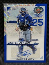 2025 Panini Prospect Edition Carter Jensen Blue Wave Signatures Prizm Auto #/75