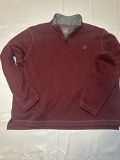 Wrangler Authentics Men's Sweater Fleece Quarter-Zip Relaxed Fit XL Cabin Core