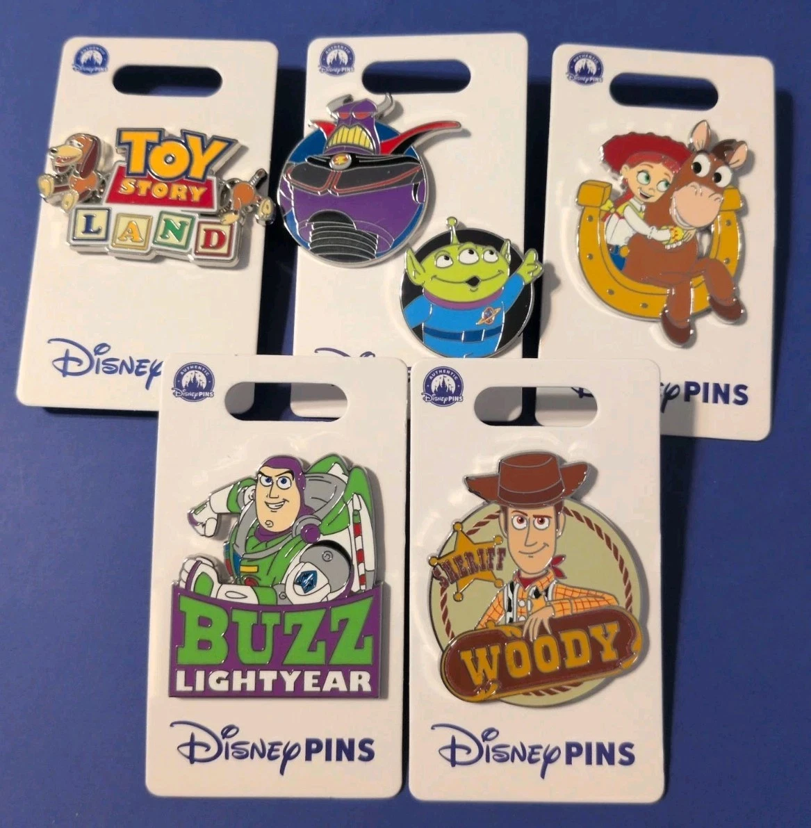 Disney Parks Toy Story 6 Pin Set Jessie Buzz Woody Slinky Zurg Alien Bullseye