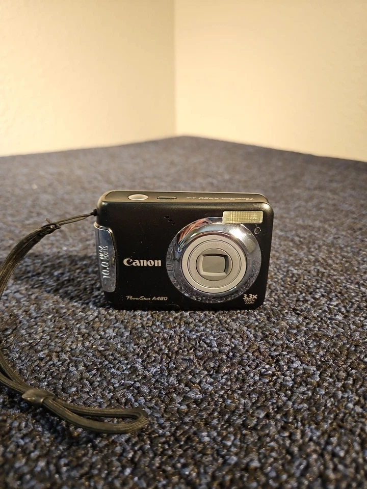 Cámara digital Canon PowerShot A480 10,0 MP PROBADA negra mate con tarjeta SD NUEVA 2 GB Foto 4 de 4