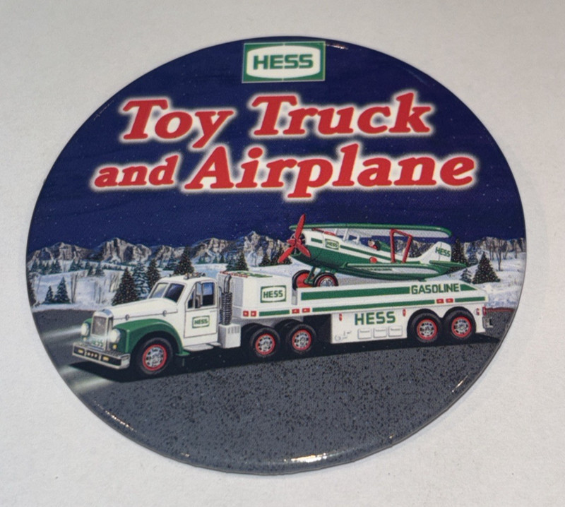 Vintage Hess, Gas Station Airplane Pin Back Button