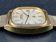 Seiko Grand Quartz Men's Gold Plated Case Gold Dial Date 34mm Quartz 4842-5010 5