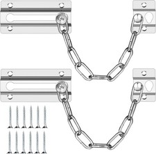 2 Pack Stainless Steel Door Chain Lock Security Safety Chain With Screws