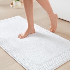 Madison Park Splendor Reversible 100 Cotton Bath Rug, 21 x 34, White