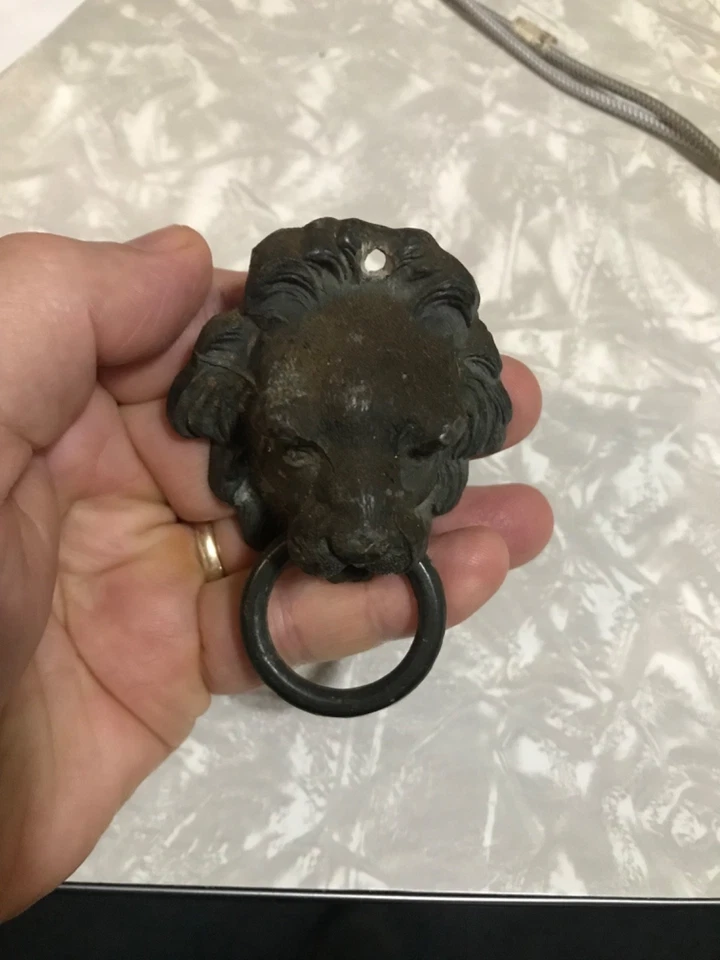 RARO LEÓN GEORGIANO/IMPERIO DROP-PULLS! ¡HERMOSO COLOR BRONCE! HAZ UNA OFERTA Foto 4 de 4