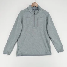 AFTCO Shelter 1/4 Zip Pullover Mens M Gray Fishing Outdoor Skeeter Logo Fleece