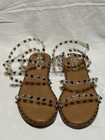 Womens Steve Madden Travel Silver Stud Clear Jelly Sandals 8 Flats Strappy — photo 5