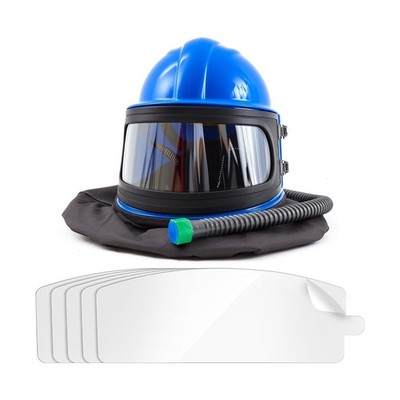Sandblasting Helmet Full Face Sand Blast Hood with 5 Pcs Replaceable Outer Le...
