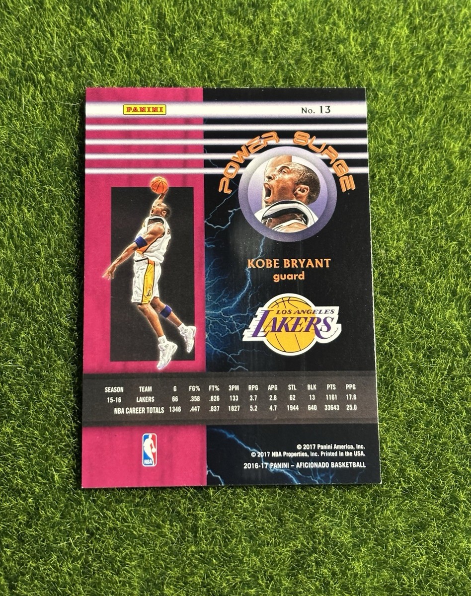 2016-17 Panini Aficionado Kobe Bryant #13 Power Surge SP Lakers | eBay
