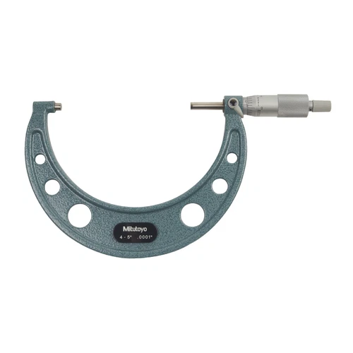 Mitutoyo 103-219 4"-5" .0001" Ratchet Stop Outside Micrometer