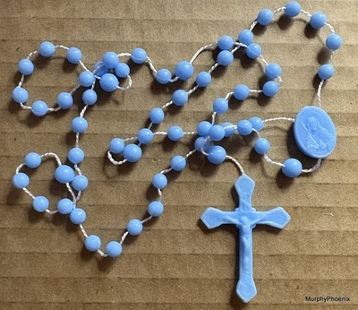 Solid Plastic Rosary Beads Choose from 4 Colors NWOT (Includes  Pouch)