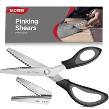 Sewing Scissors For Fabric Cutting, Taotree 9.5" Fabric Scissors Pinking Shears,
