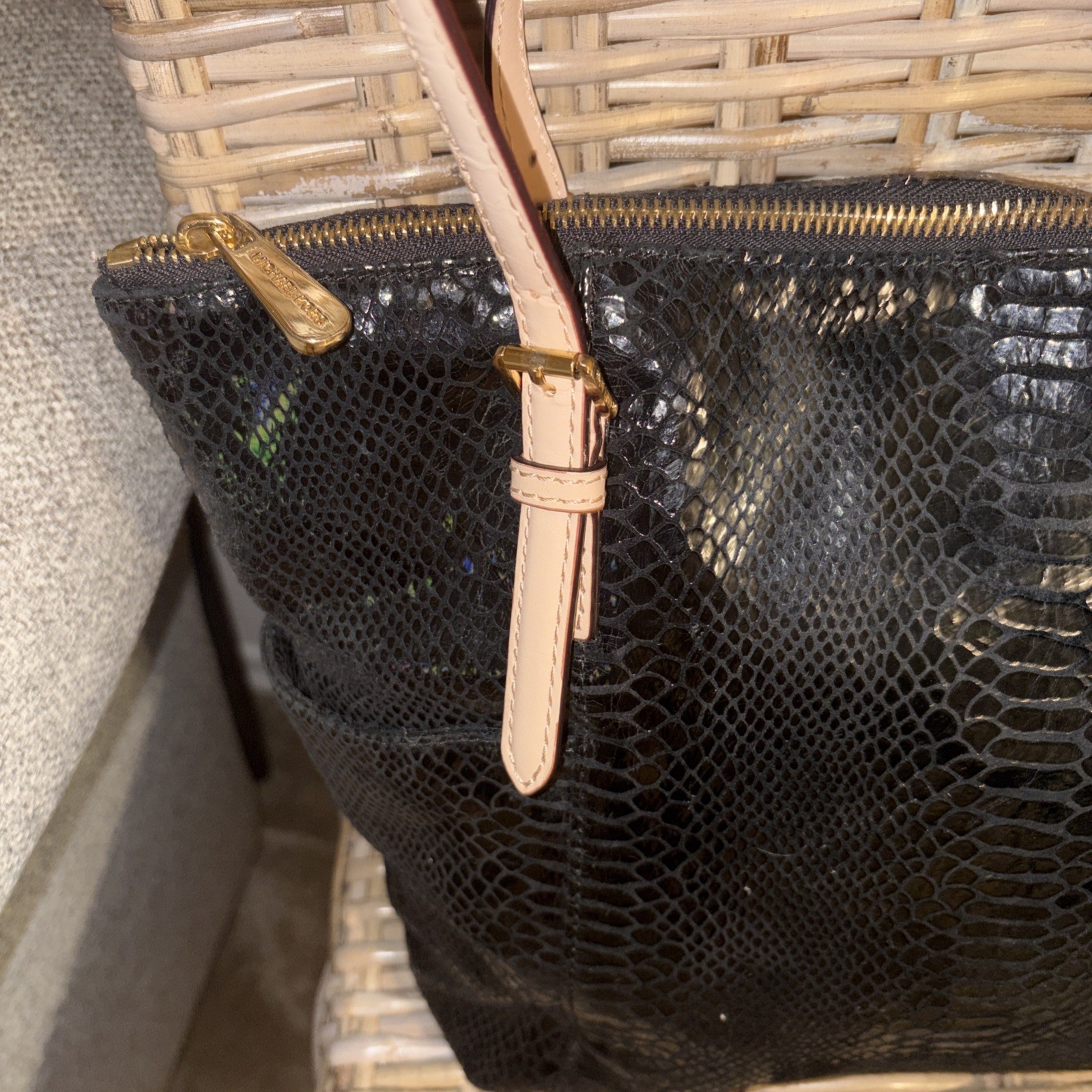 Michael Michael Kors Black Python Embossed Leathe… - image 14