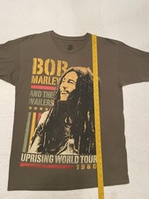 Vintage Bob Marley the Wailers Uprising World Tour 1980 Khaki T-Shirt Men s L