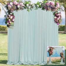 2 Panels 5x10 FT Light Green Chiffon Backdrop Curtains Wedding Photography